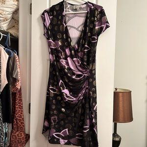 Purple and gold stretchy dress